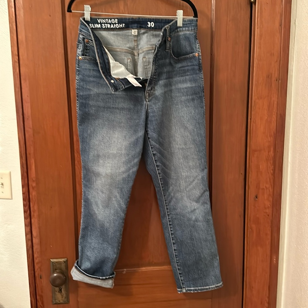 J. Crew, slim straight jeans